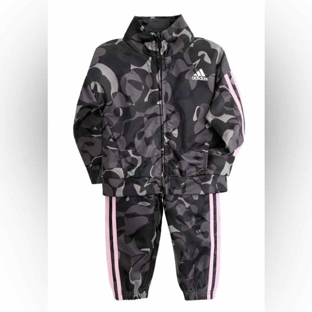 Adidas Pink Stripe & Camo Tracksuit